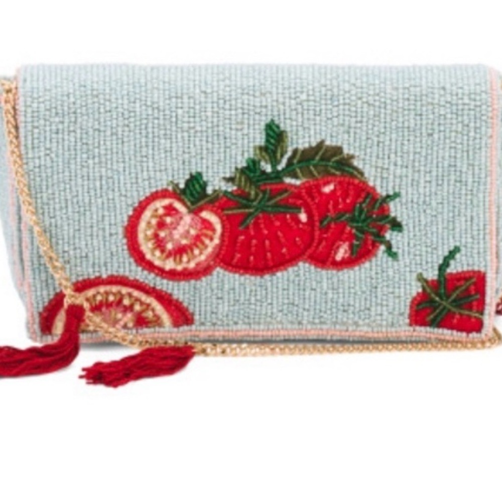 Handcrafted in India Beaded Tomato Bag